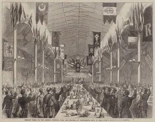 Bankett für die Krim-Offiziere, Marine und Militär, in Portsmouth, 17. September 1856